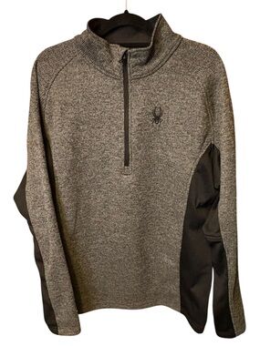 Spyder Men's Gray and Black Half-Zip Performance Pullover